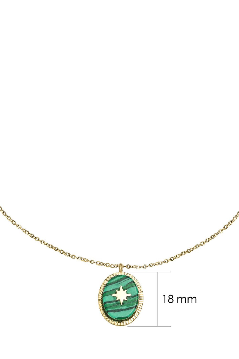 Ketting Stoned Groen Stainless Steel h5Afbeelding2
